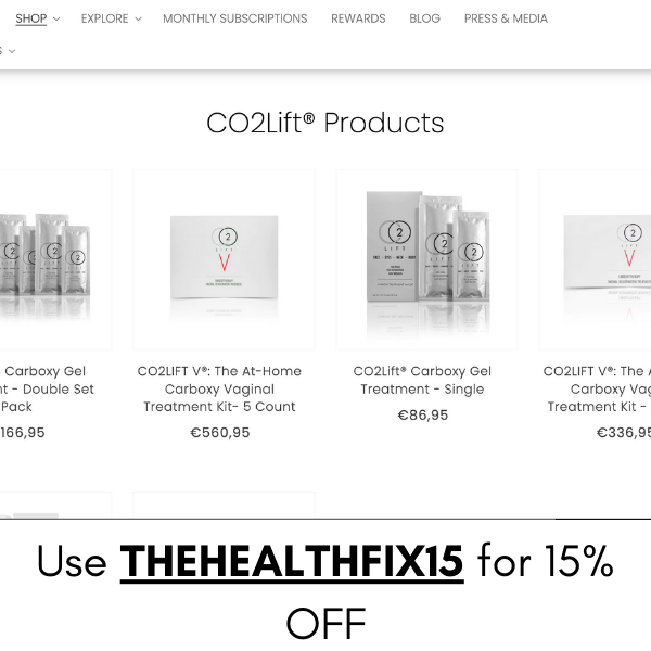 CO2 Lift Discount.  Use THEHEALTHFIX15 to receive 15% OFF!